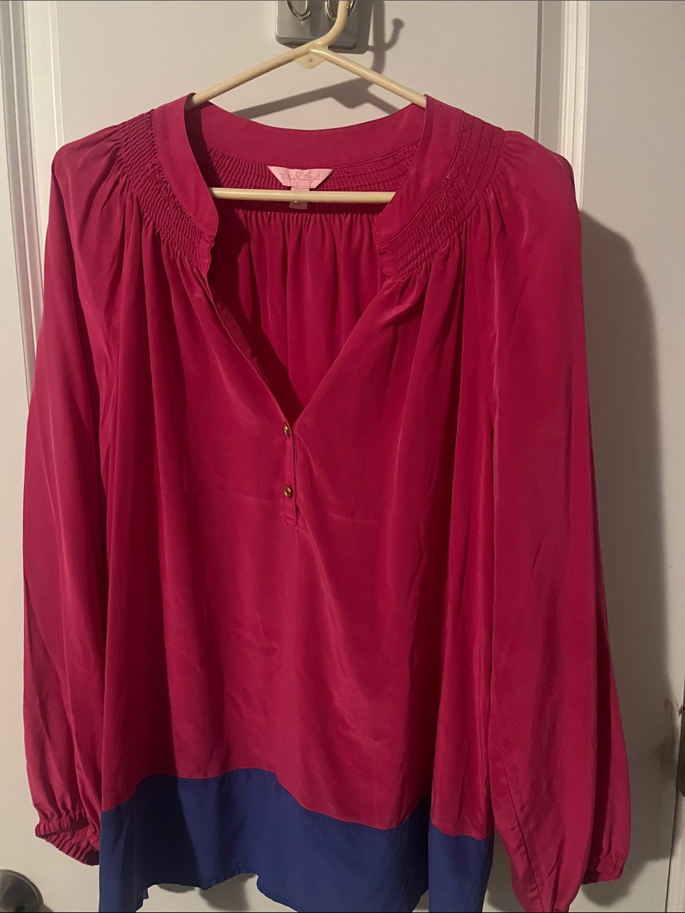 Lilly Pulitzer Hot Pink Tunic with Blue Hem